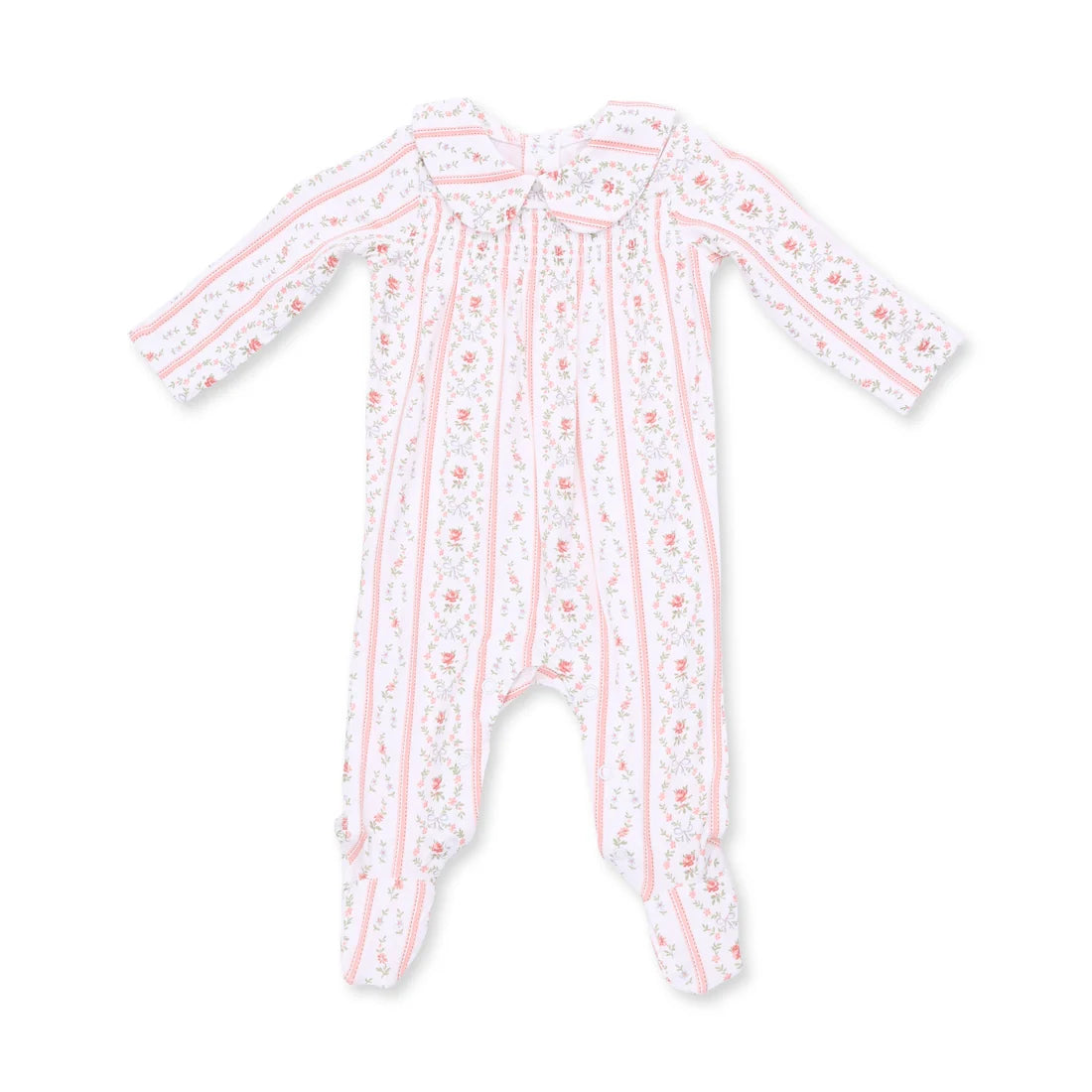 ANGEL DEAR STRIPE SMOCKED PETER PAN FOOTIE