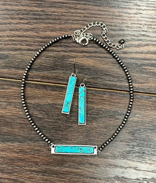ISAC NAVAJO PEARL BAR NECKLACE SET