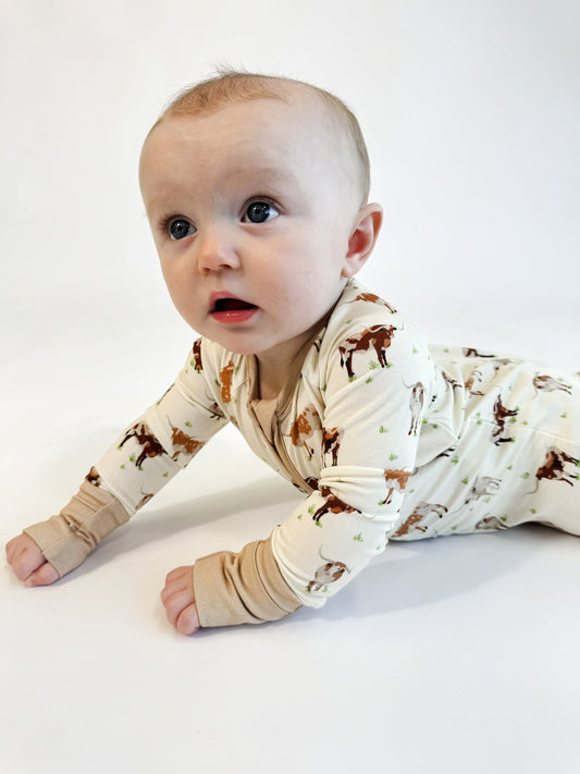GOOSIES-LS ZIP PJ-LONGHORNS
