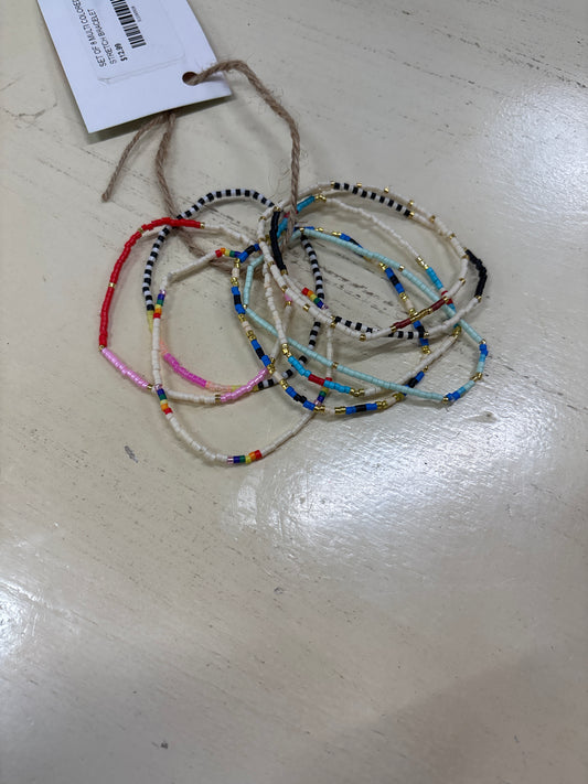 SET OF 8 MULTI COLORED STRETCH BRACELET