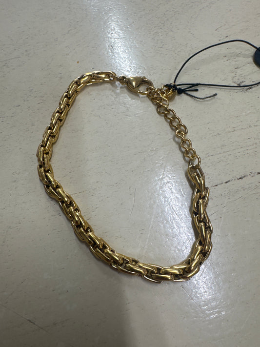 SPLENDID IRIS-CLUSTERED OVAL THICK ROUNDED CHAIN BRACELET