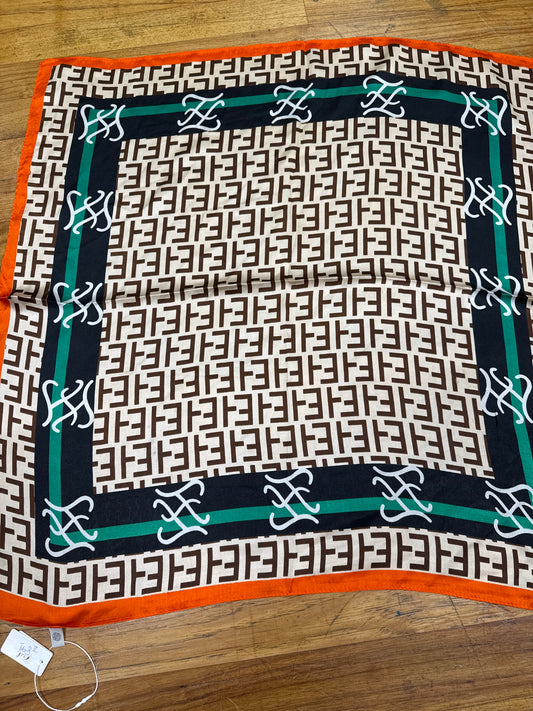BLACK/ORANGE/BROWN/GREEN SCARF