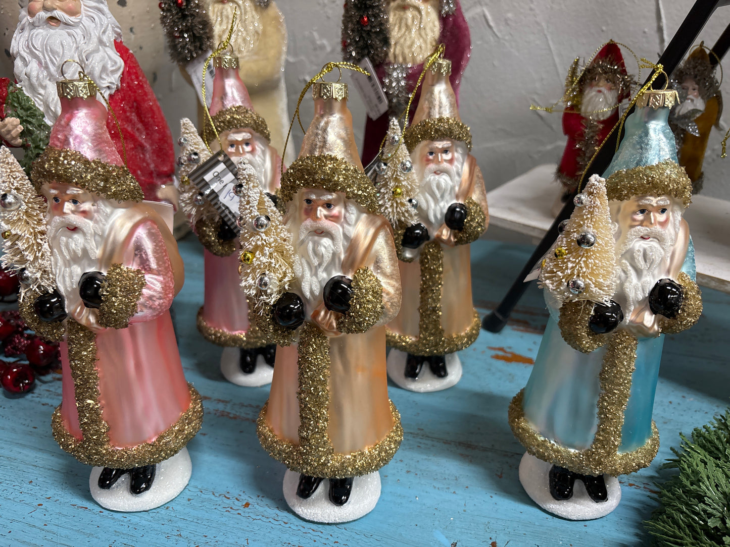 9" SANTA ORNAMENT W/TREE