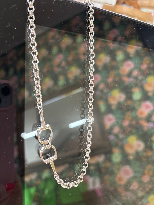 16" SILVER BIT LINK NECKLACE