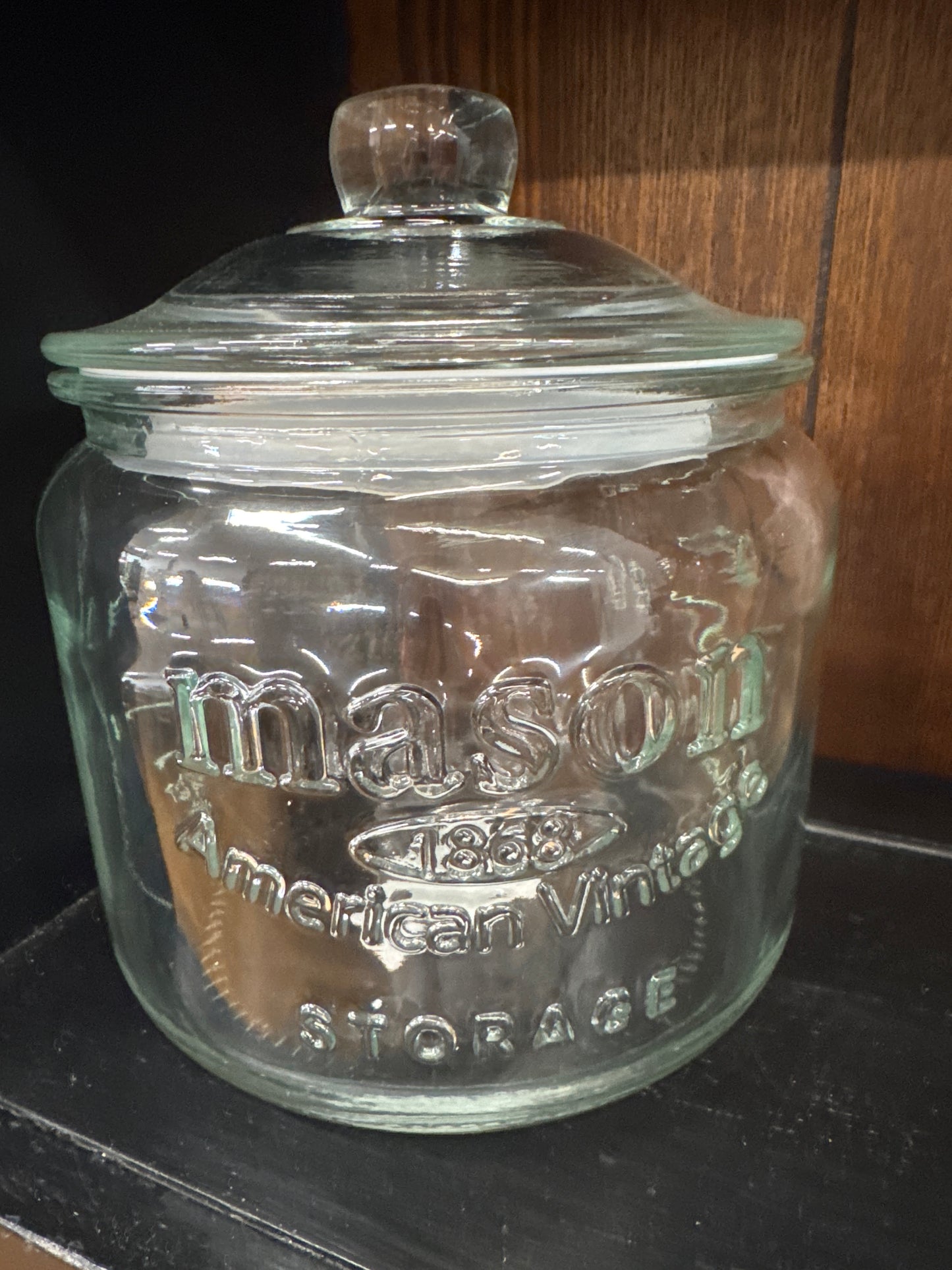 BELL TOP MASON JAR EMBOSSED 100 OZ