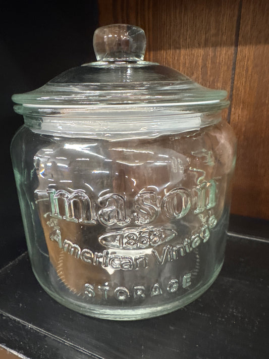 BELL TOP MASON JAR EMBOSSED 100 OZ
