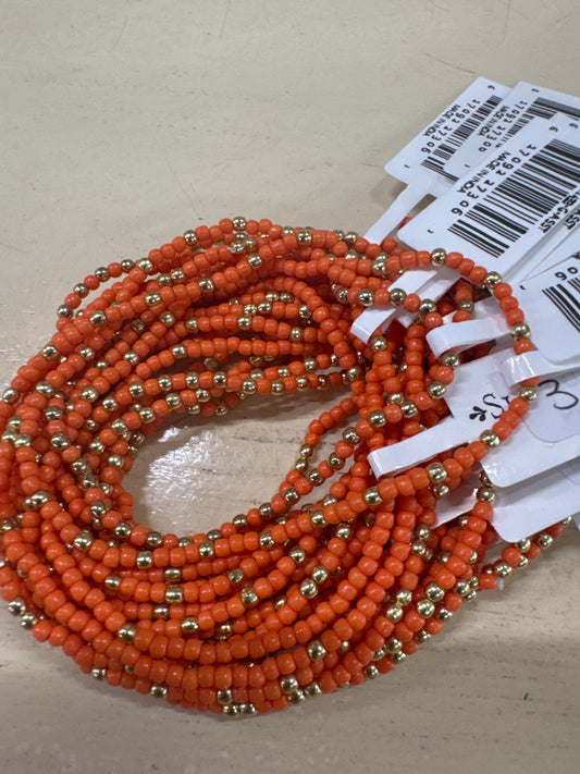 SPLENDID IRIS-2MM -SEED BEAD ORANGE/GOLD BRACELET