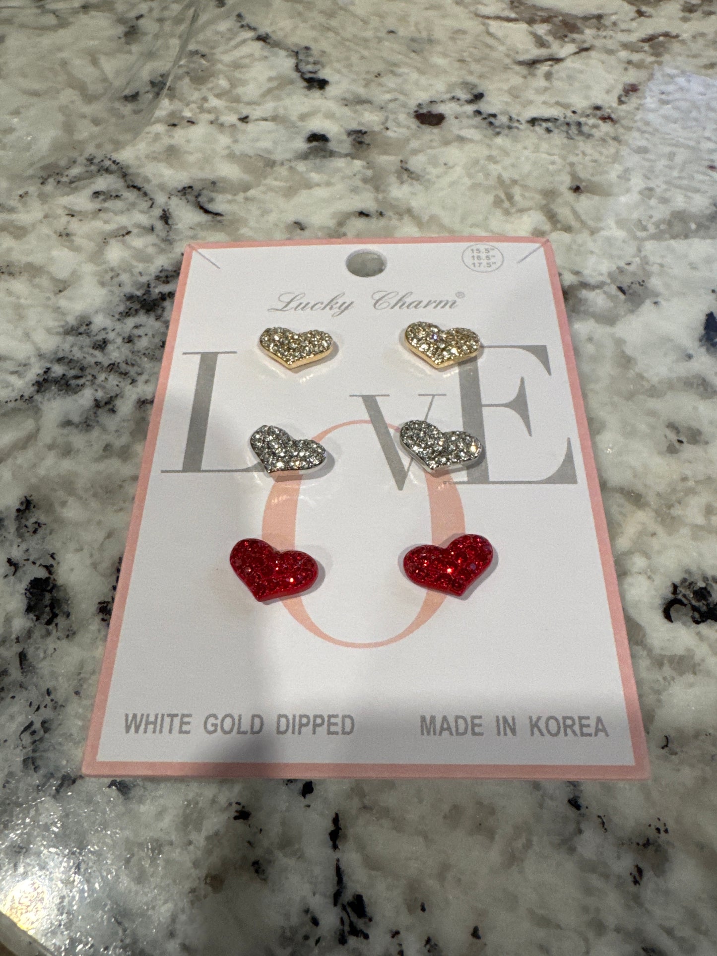 LUCKY CHARM HEART STUD EARRINGS