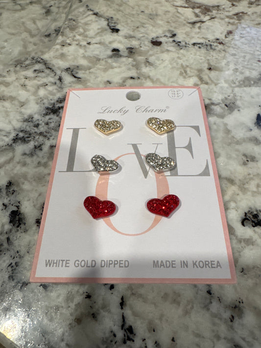 LUCKY CHARM HEART STUD EARRINGS