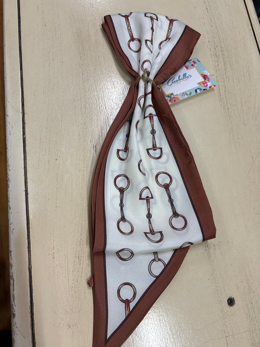 LONG NARROW SATIN SCARF-BITS