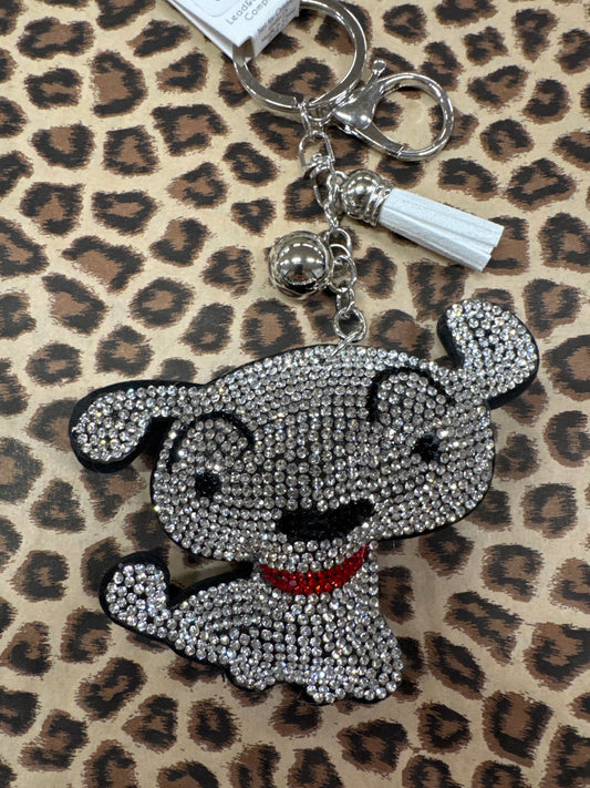PUFF GLITTER KEY CHAIN-DOG