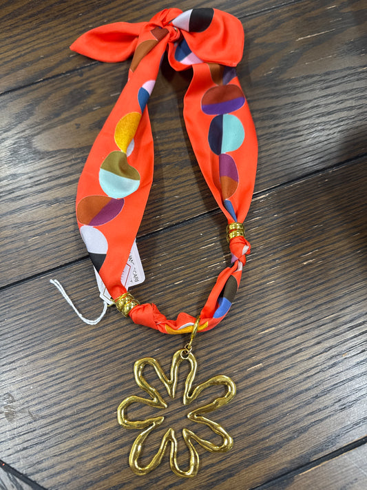 ACCESSORY JANE SCARF NECKLACE-TOMATO DOT