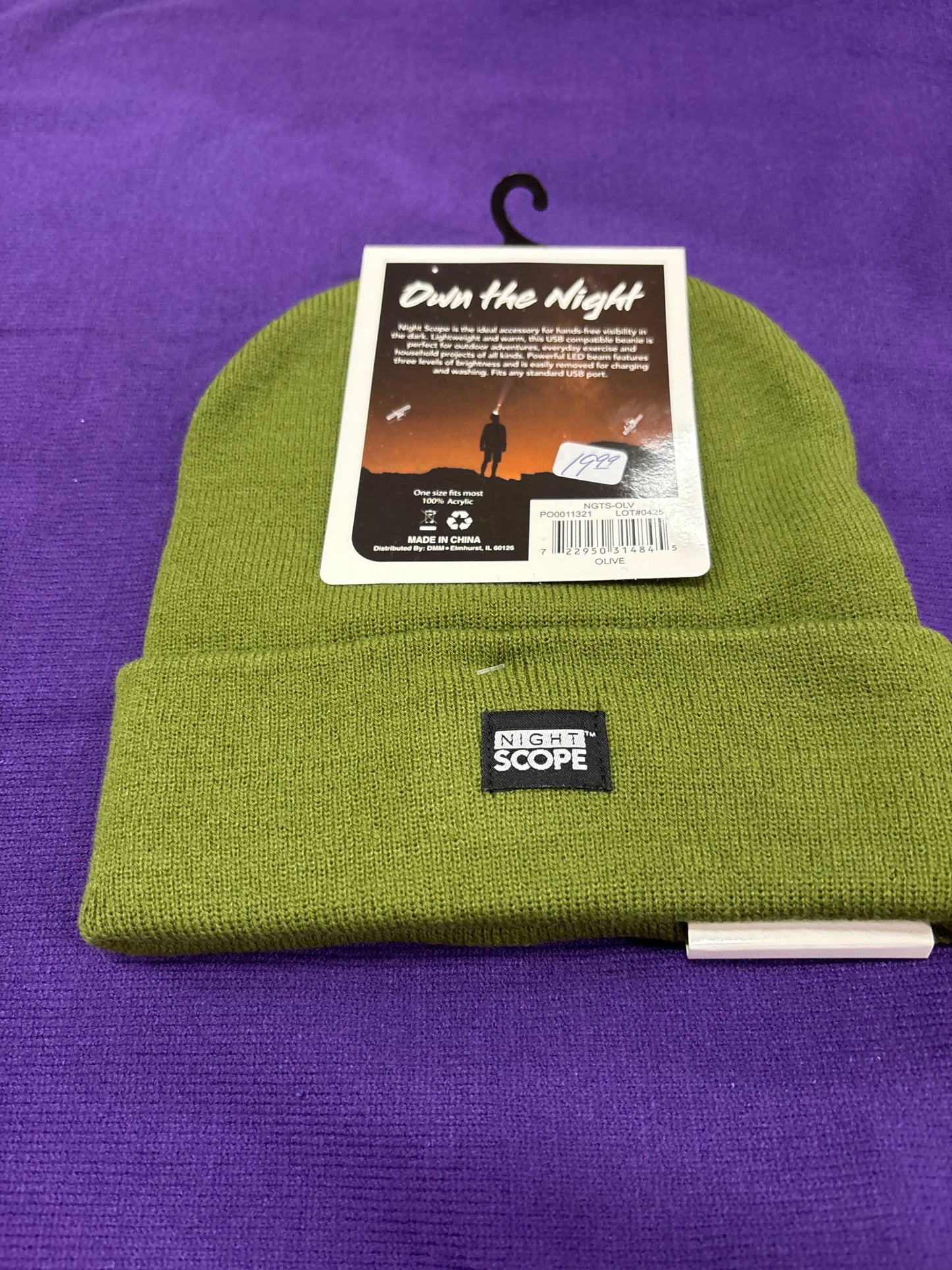 NIGHT SCOPE BEANIE LED LIGHT-OLIVE