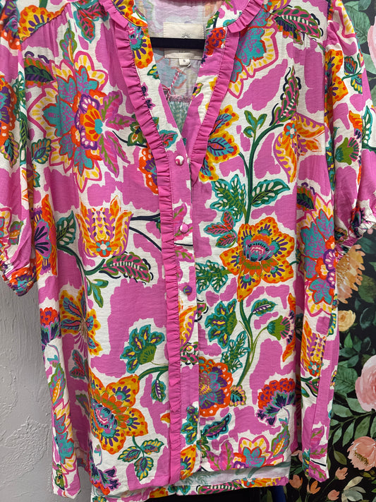 UMGEE FLORAL TOP -PINK