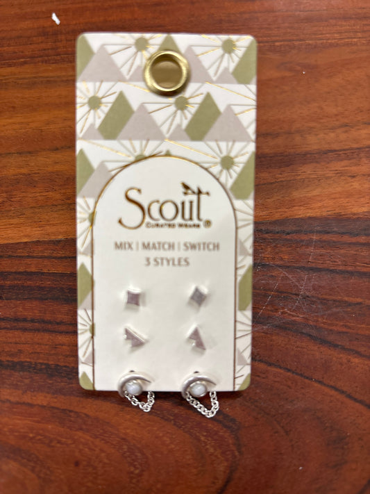 SCOUT STUD TRIO EAR JACKET-BLUE HOWLITE-SILVER
