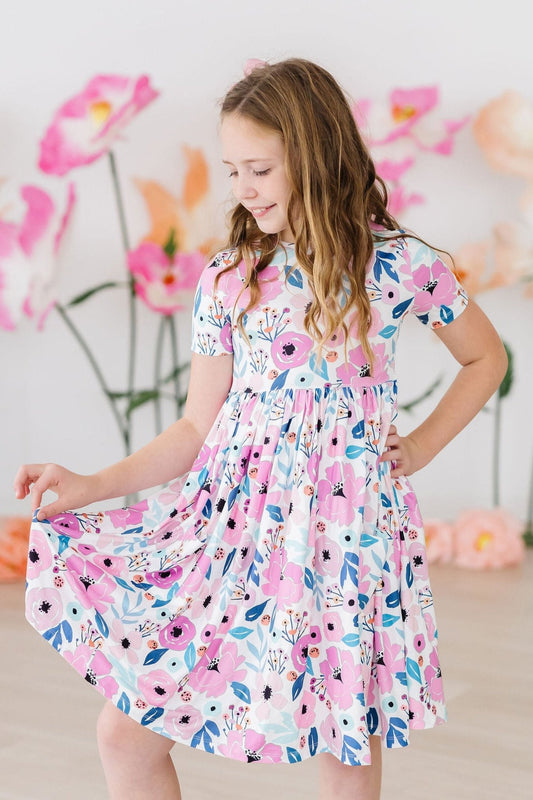MILA & ROSE TWIRL DRESS-PRETTY IN PURPLE