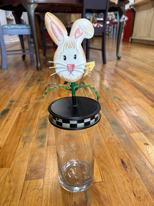 RTC BUNNY JAR LID W/CHECKERED BASE