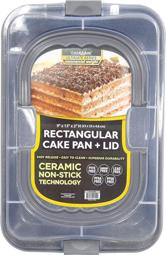 9X13 COVERED CAKE PAN-GRAY