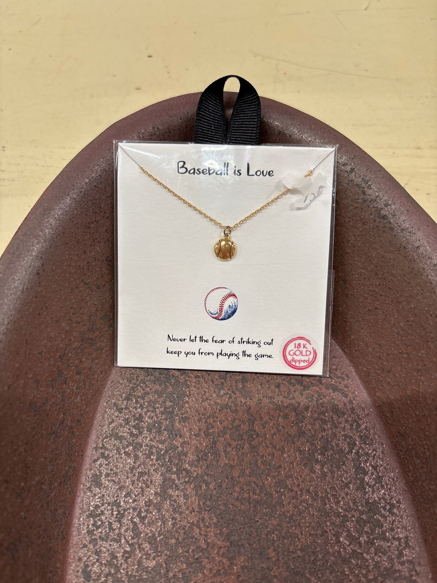 DAINTY GOLD BASEBALL NECKLACE