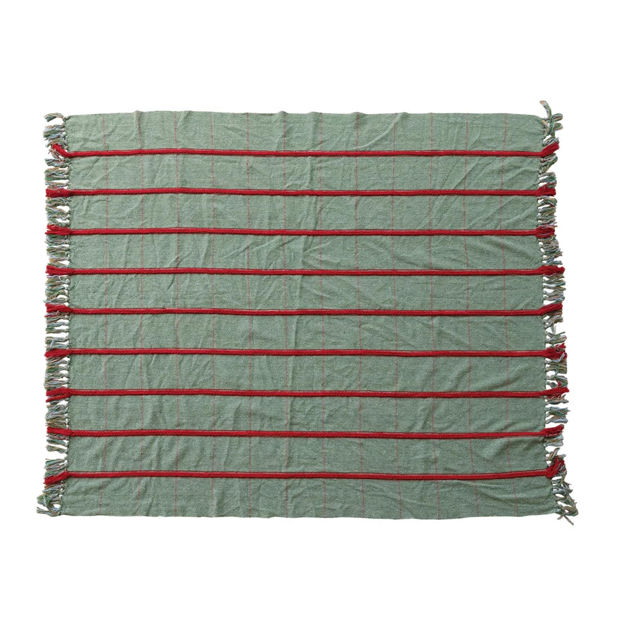 60"LX50"W WOVEN THROW W/EMBROIDERY
