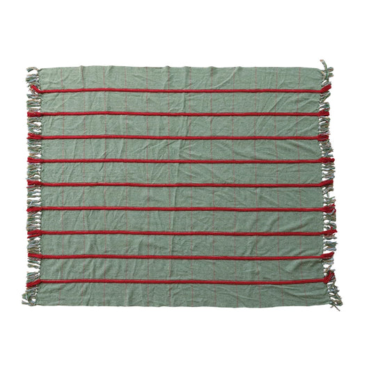 60"LX50"W WOVEN THROW W/EMBROIDERY