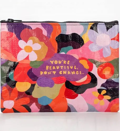 BLUE Q ZIPPER POUCH-YOURE BEAUTIFUL