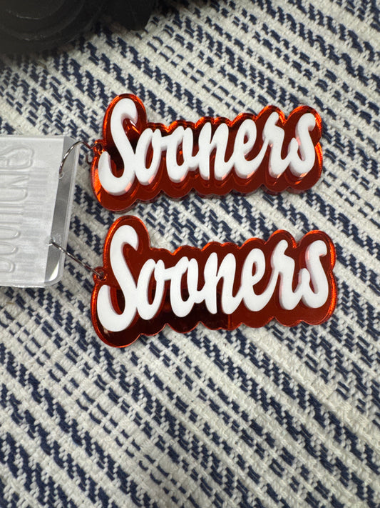 DOOHICKIES- LAYERED MASCOT EARRINGS- SOONERS