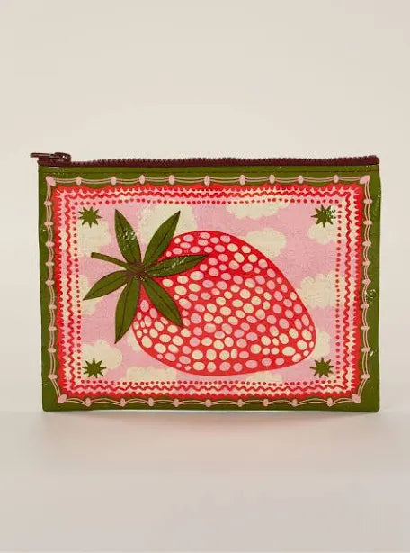 BLUE Q ZIPPER POUCH-STRAWBERRY CLOUDS