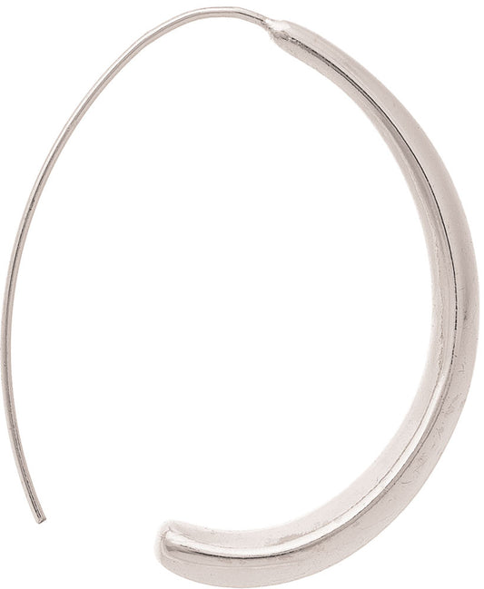 RAIN SILVER LONG WIRE ROUNDED ARC EARRINGS