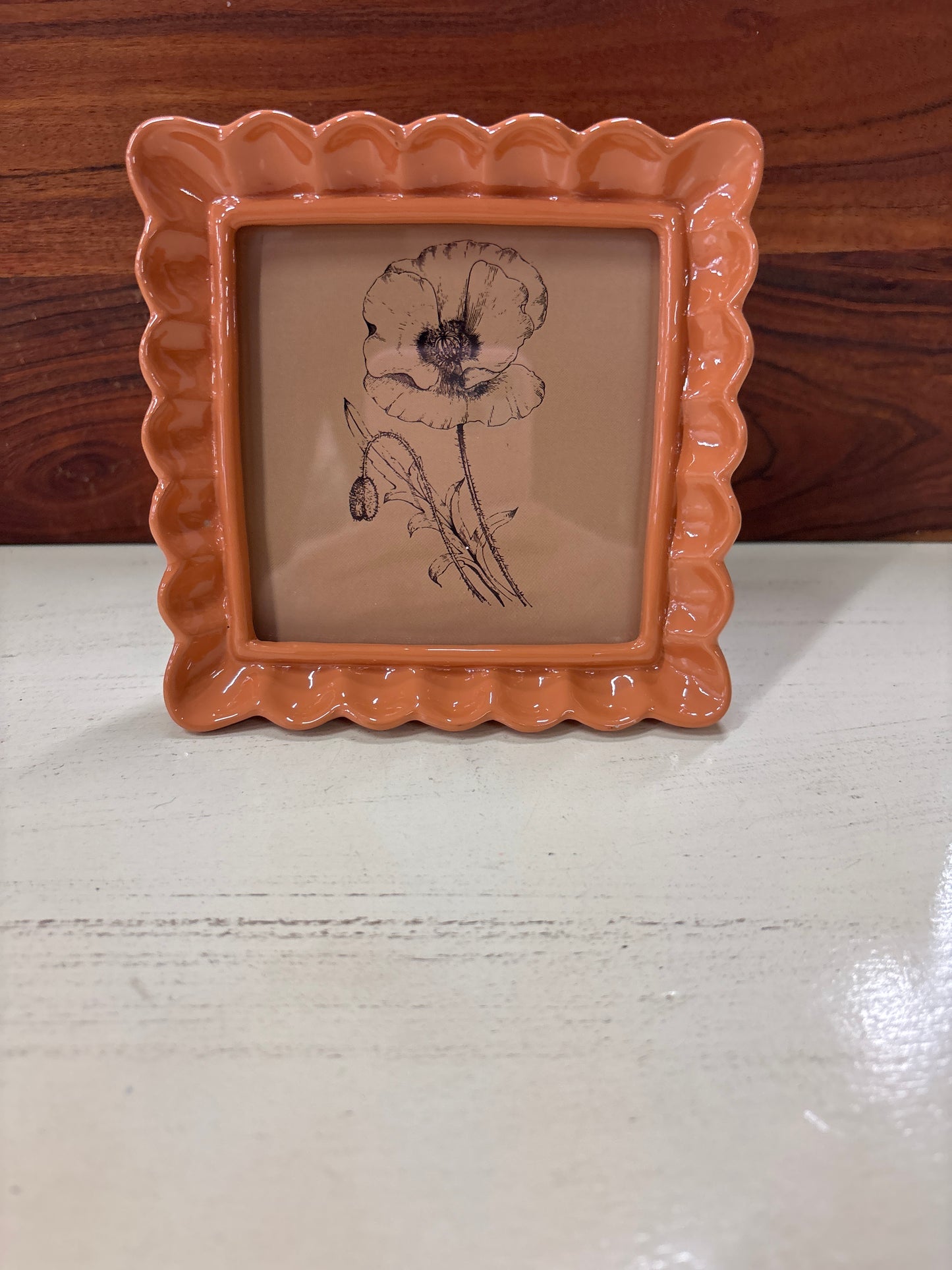5 1/4 SQUARE RESIN PHOTO FRAME-SIENNA