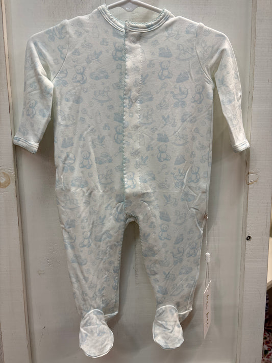 BEI BEI SNAP ROMPER- NURSERY TOILE BLUE 0-3