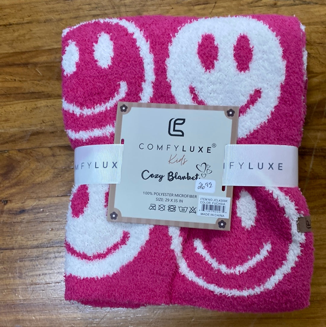 COMFY LUXE KIDS SMILEY FACE-FUSHIA