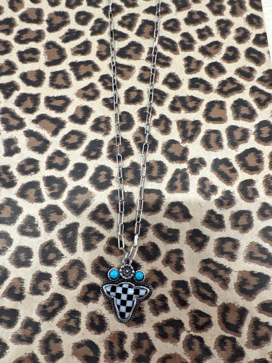 TIPI BLK/WHITE CHECKERED COW