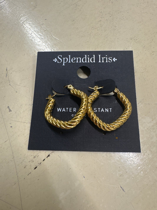 SPLENDID IRIS-ROPE DIAMOND SHAPED LATCHBACK HOOPS-