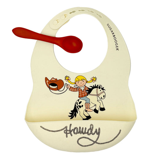 ORE-FRESH & MESSY BIB+SPOON SET HOWDY