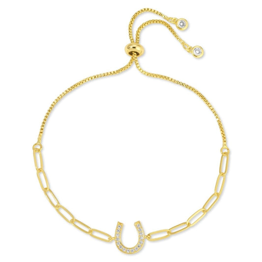 SPLENDID IRIS-SMALL GILDED OVAL W/HORSESHOE BRACELET