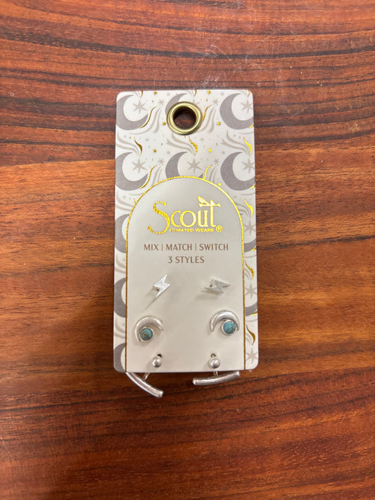 SCOUT STUD TRIO EAR JACKET-TURQ-SILVER