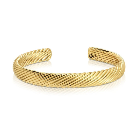 SPLENDID IRIS-CLASSIC CABLE CUFF-GOLD BRACELET