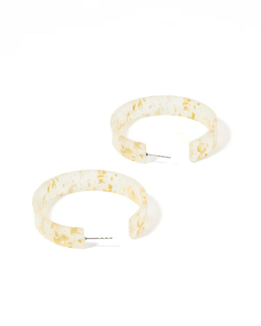 LINNY EARRINGS-ASHLEY MEDIUM HOOP-GOLD CONFETTI