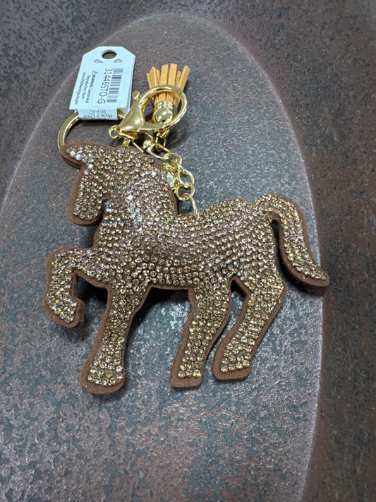 PUFF GLITTER KEY CHAIN-HORSE