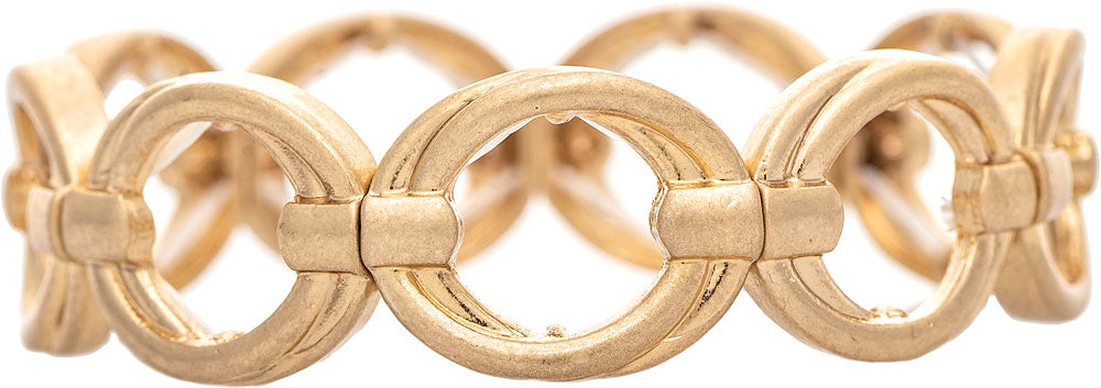RAIN-OPEN LALYERED CIRCLE STRETCH BRACELET-GOLD