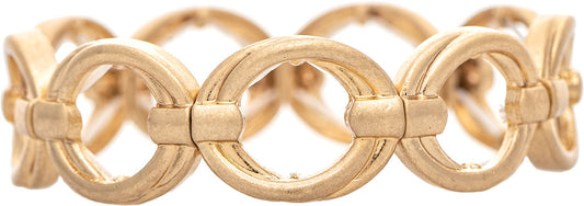 RAIN-OPEN LALYERED CIRCLE STRETCH BRACELET-GOLD