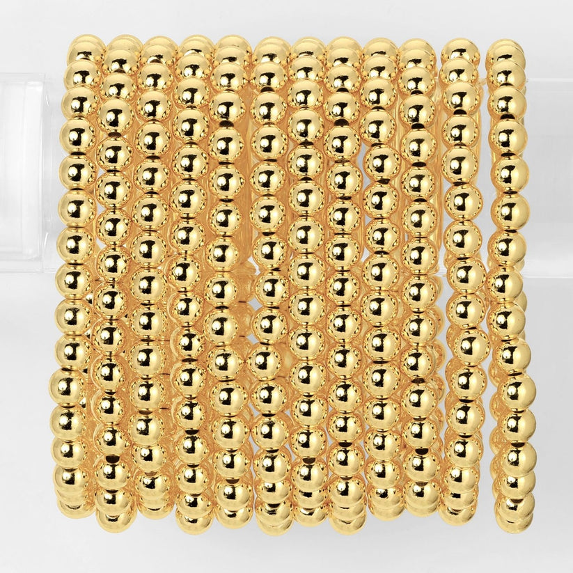 SPLENDID IRIS-6MM BEAD-BRACELET-GOLD