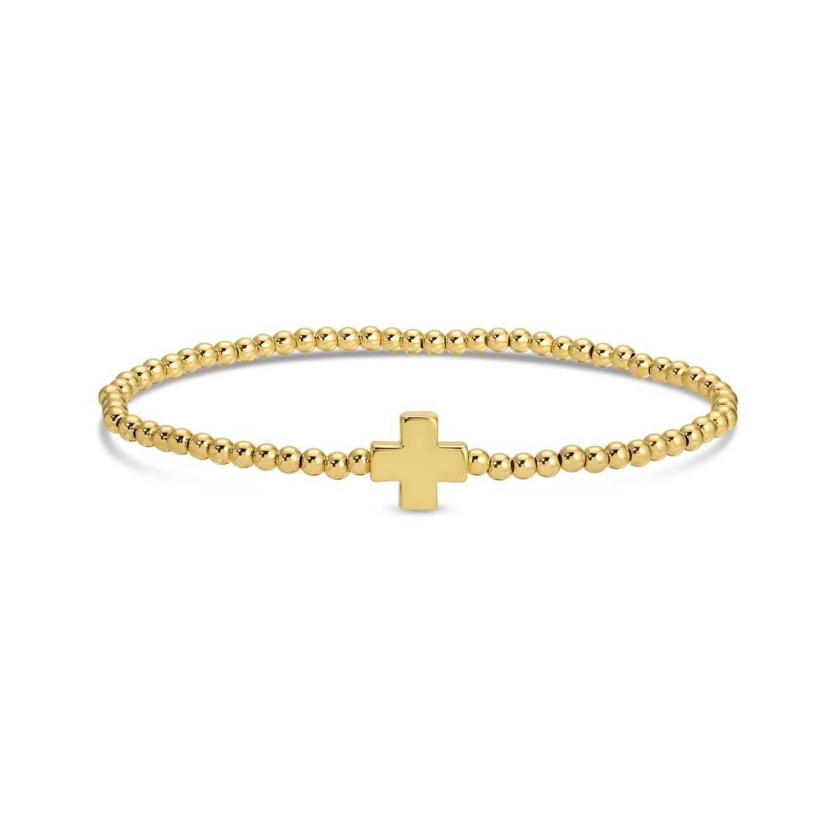 SPLENDID IRIS-3MM W/MATTE W/GOLD CROSS BRACELET