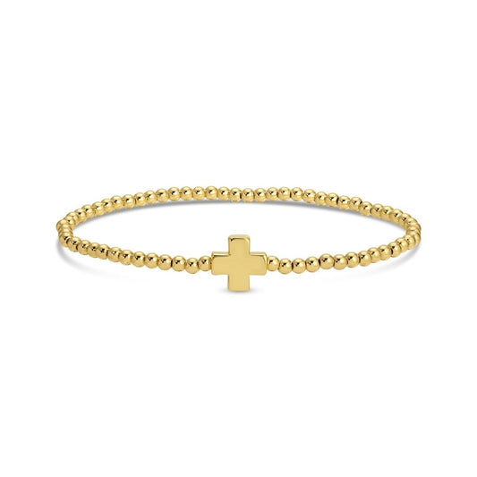 SPLENDID IRIS-3MM W/MATTE W/GOLD CROSS BRACELET