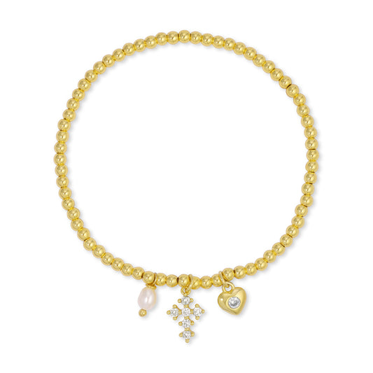 SPLENDID IRIS-3MM W/PEARL AND HEART CHARM
