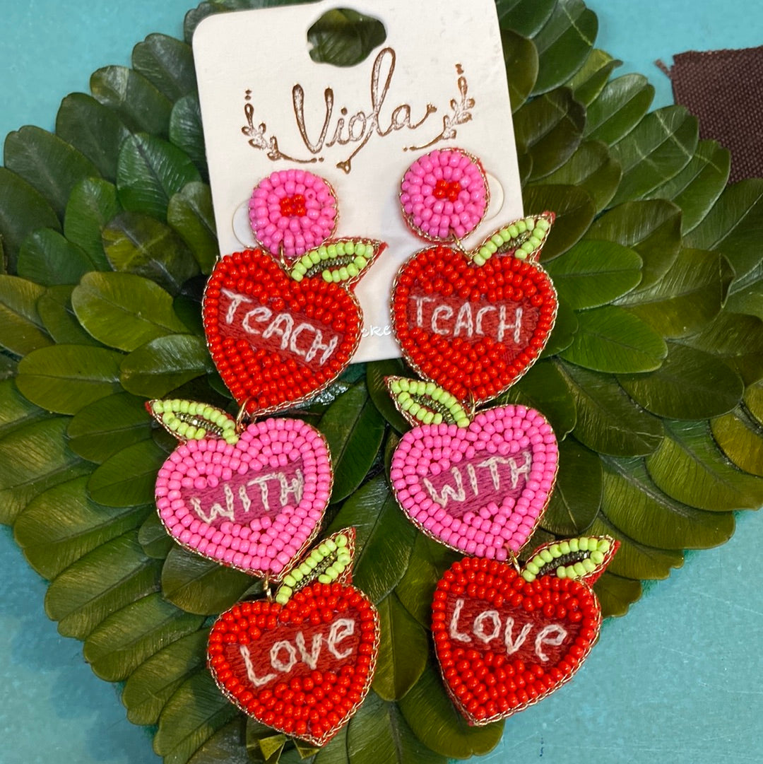 VIOLA TEACH W/LOVE EARRINGS