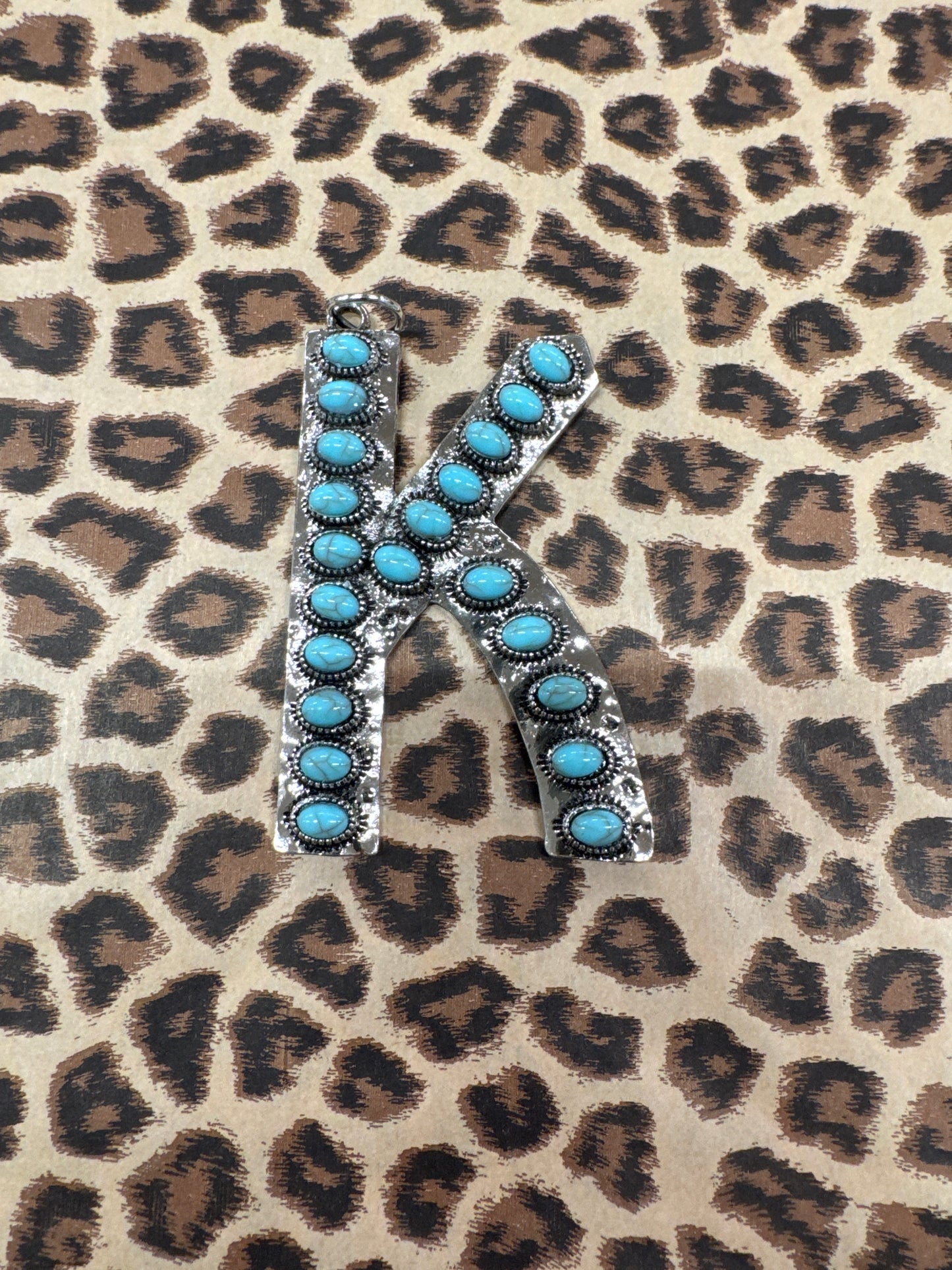 SILVER TURQ INITIL CHARMS
