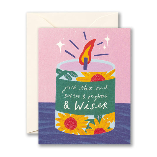 LM CARD-JUST MUCH BOLDER & BRIGHTER