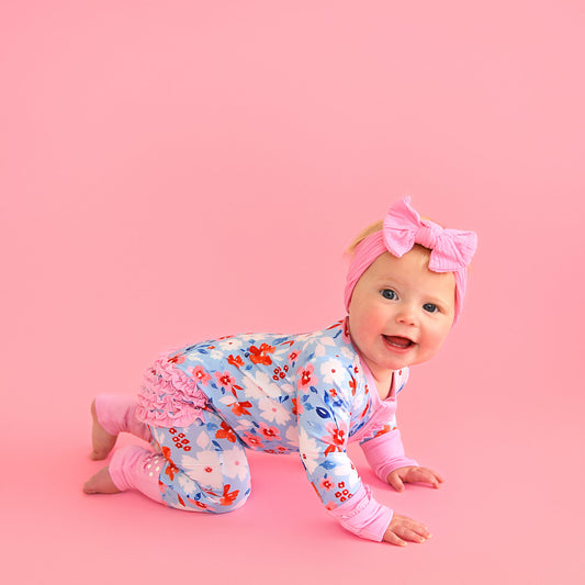 GIGI & MAX- RUFFLE ZIP FOOTIE-BETSY